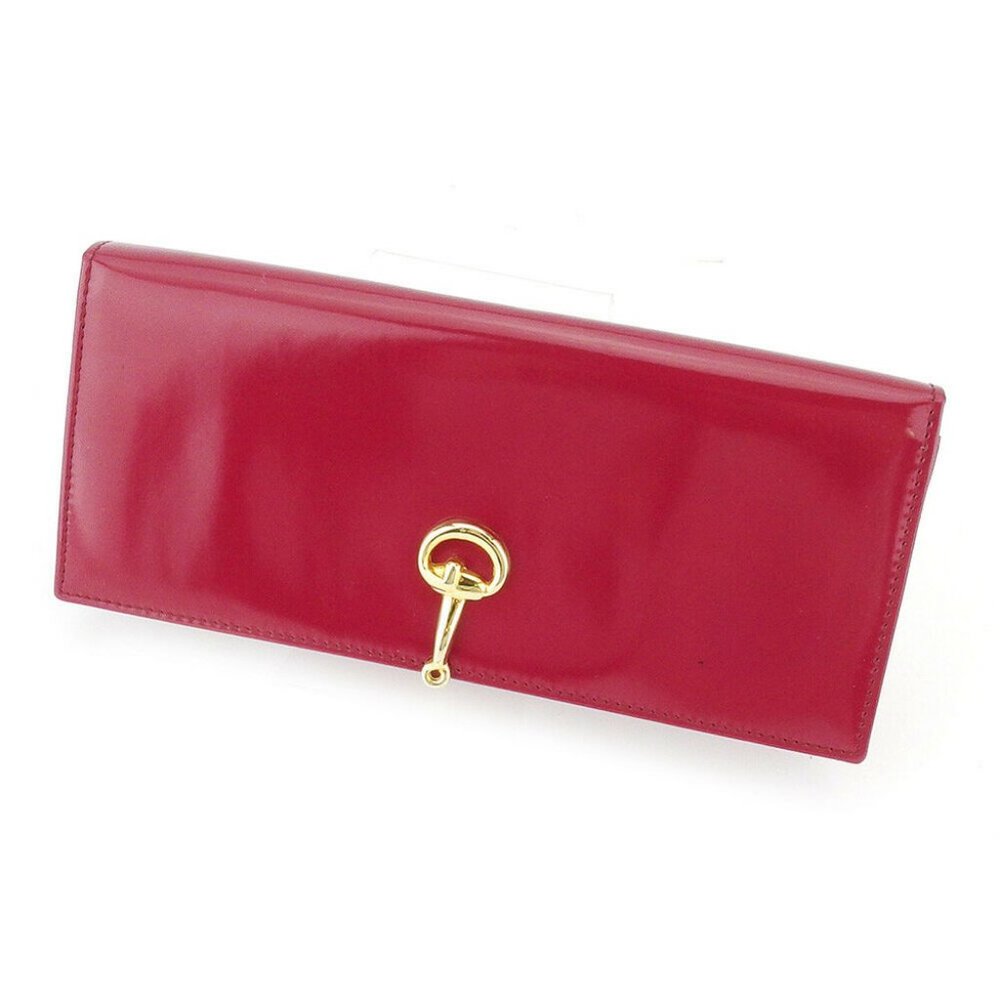 GUCCI wallet hose bit enamel leather Auth used C3865